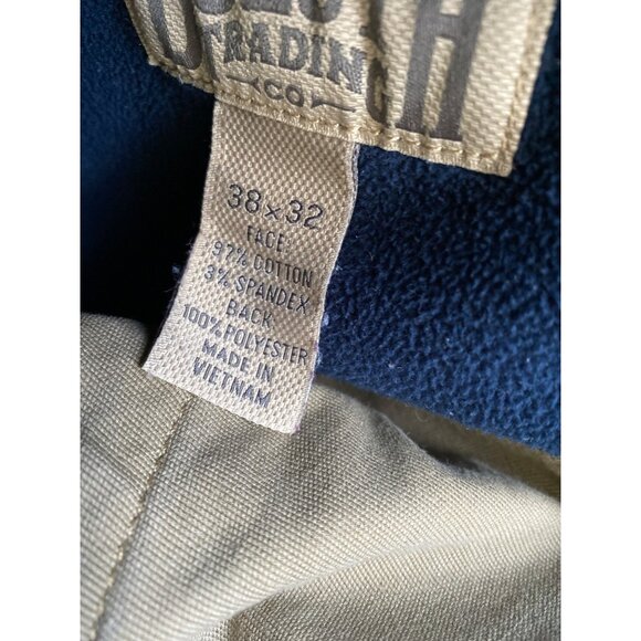 Duluth Trading Co. Men's Khaki Canvas Fleece-Lined Work Pants #34203 Size 38 - Picture 5 of 6